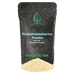 Front view of Holistic Bin Phosphatidylserine powder bottle