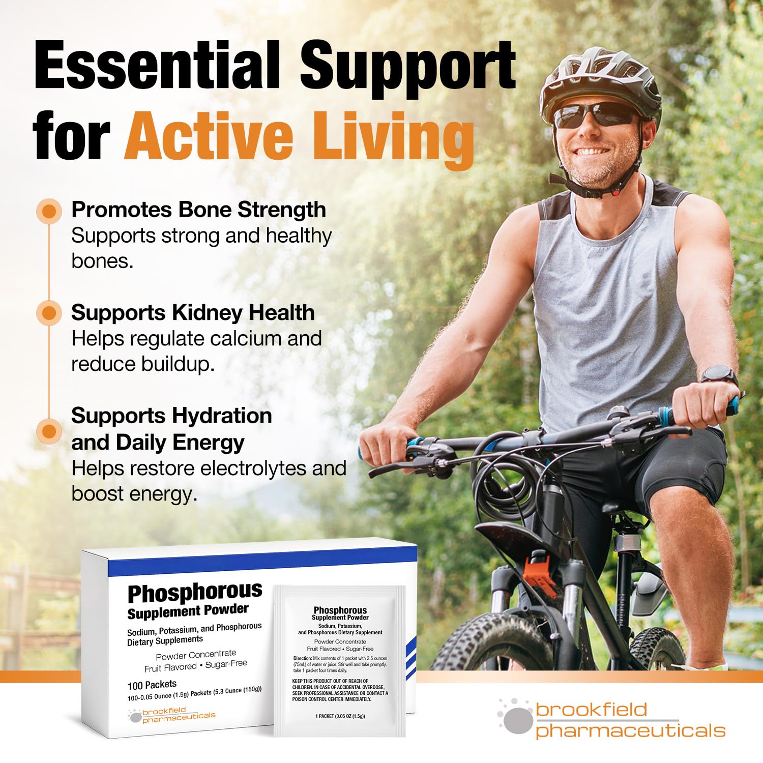 Single packet next to a glass of water for easy mixing