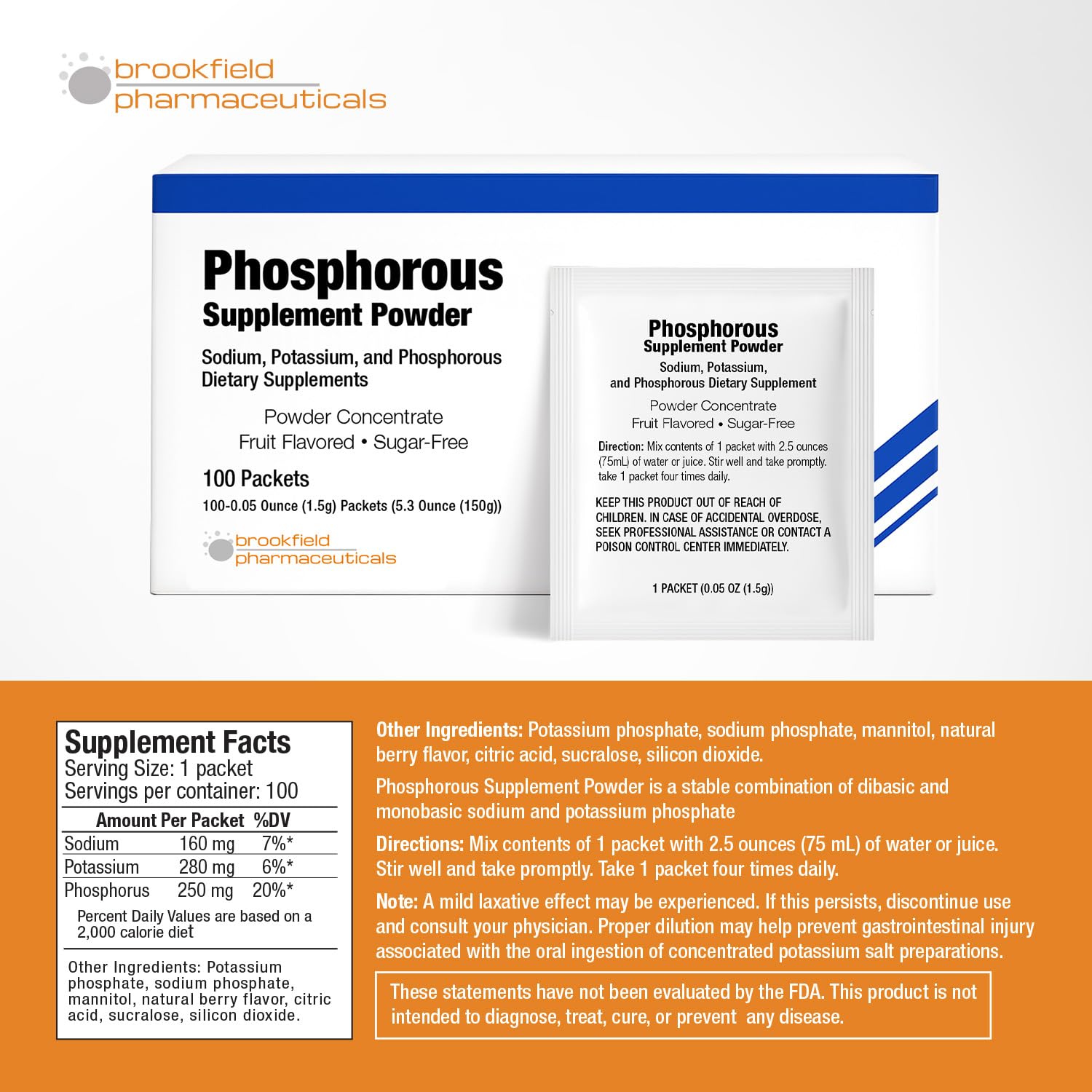 Made in USA phosphorus supplement packaging