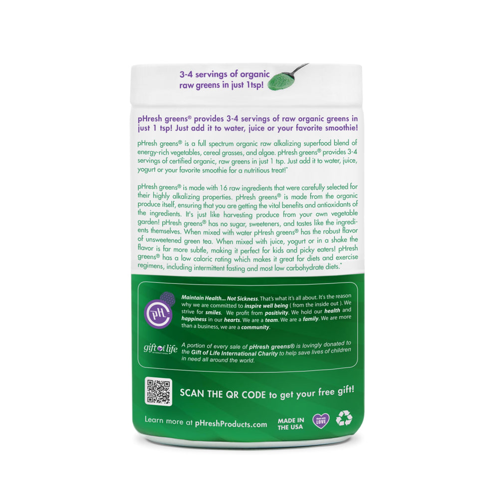 Measuring scoop with pHresh Greens powder