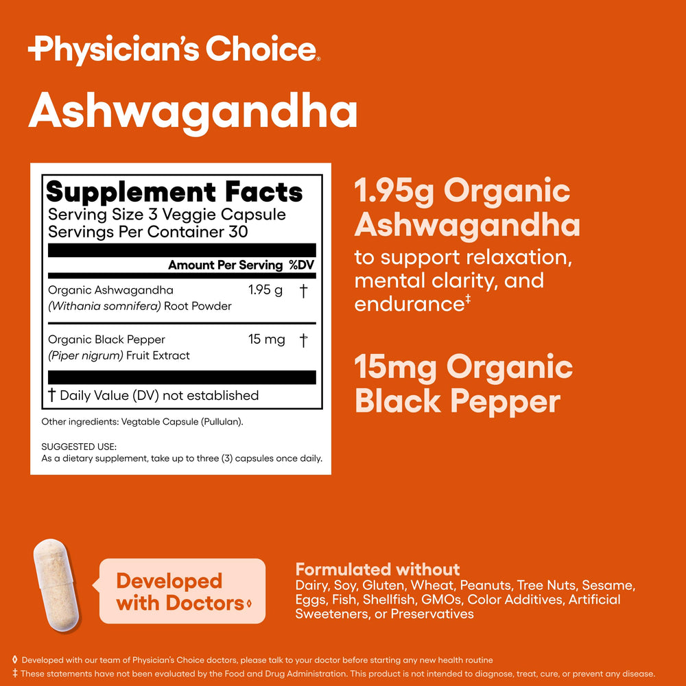 Packaging and carton of Physician's CHOICE Ashwagandha