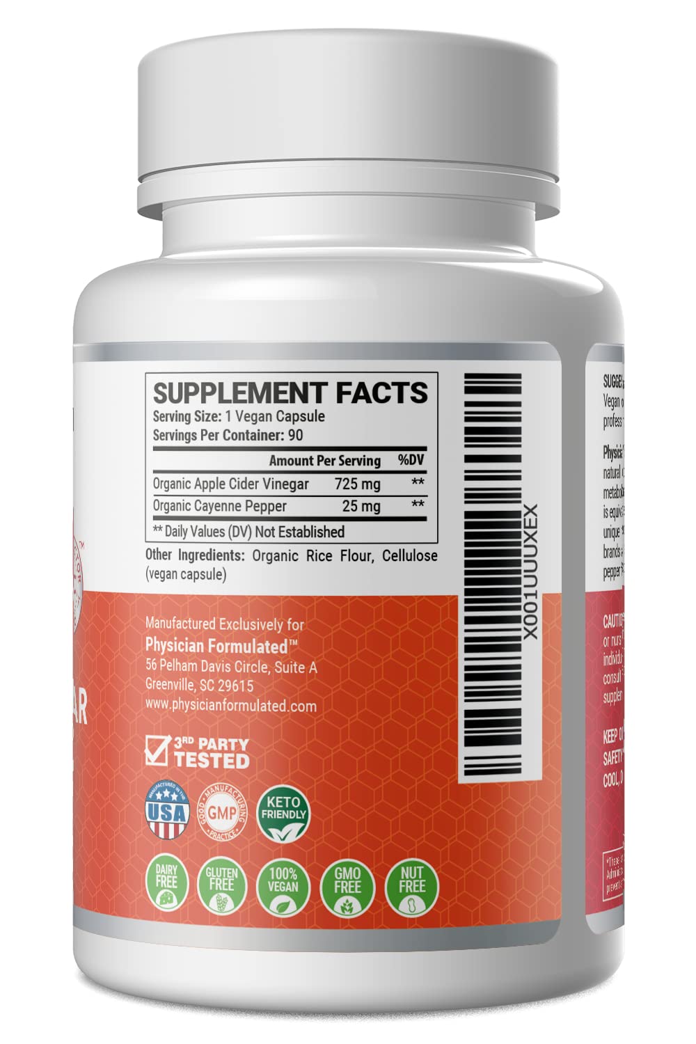 Physician Formulated open bottle with scattered capsules demonstrating serving size benefit