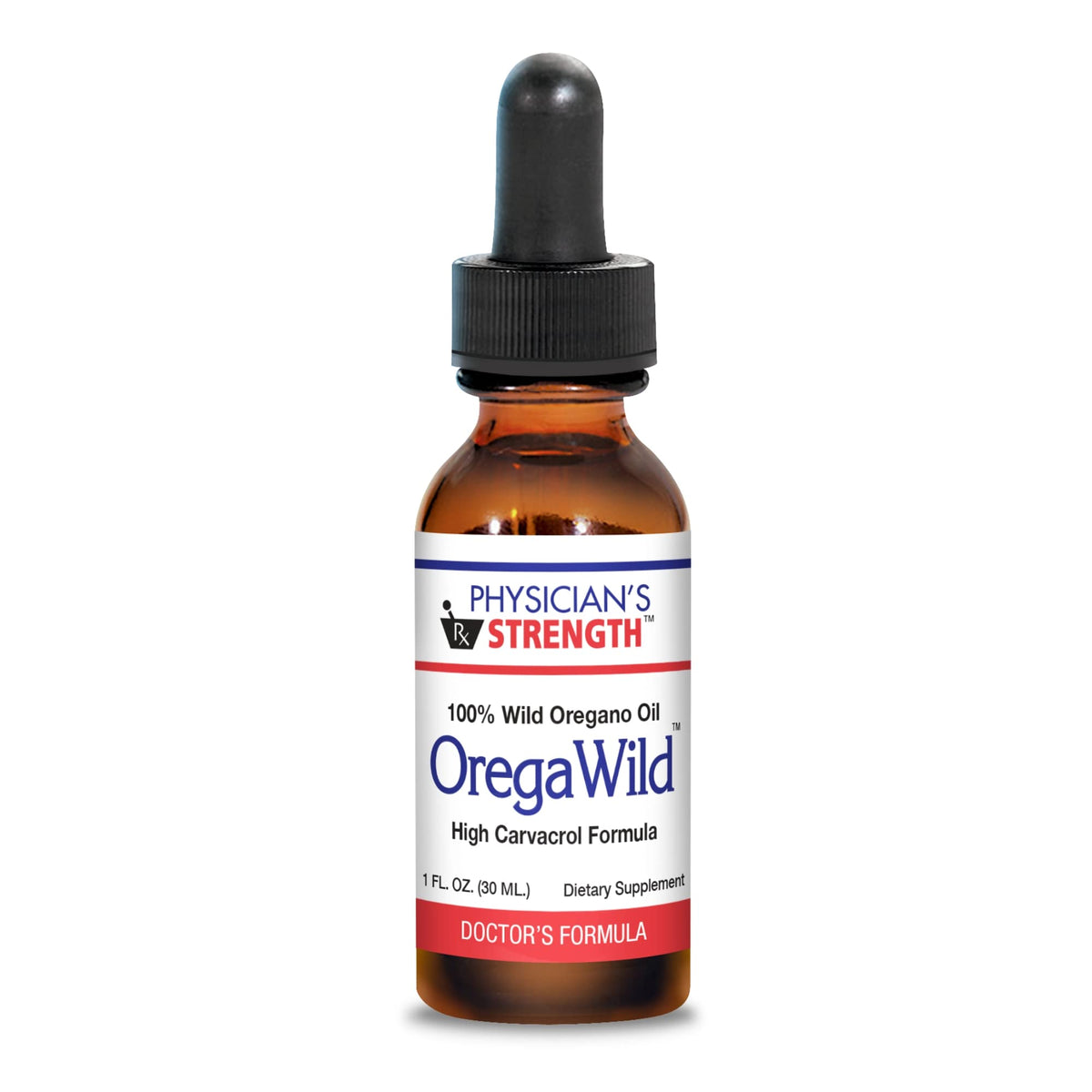 Physician's Strength OregaWild 30 mL bottle – front view