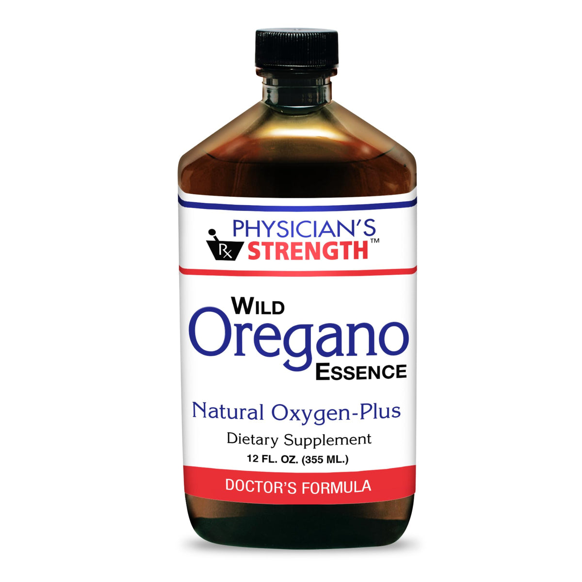 Physician’s Strength Wild Oregano Essence bottle label (12 oz)