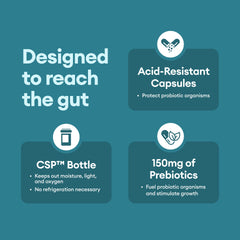 Adult probiotic supporting digestive health, gas and bloating relief
