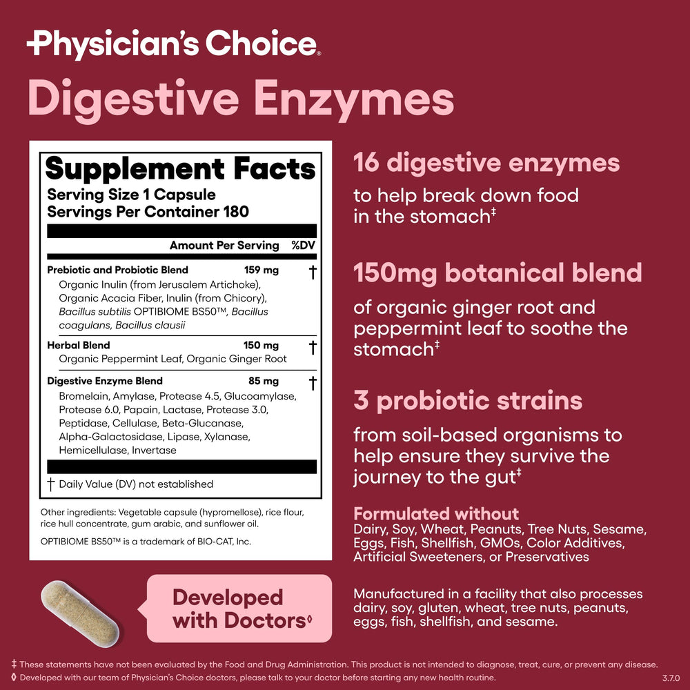 In-use scene of Physician's CHOICE Digestive Enzymes during a meal
