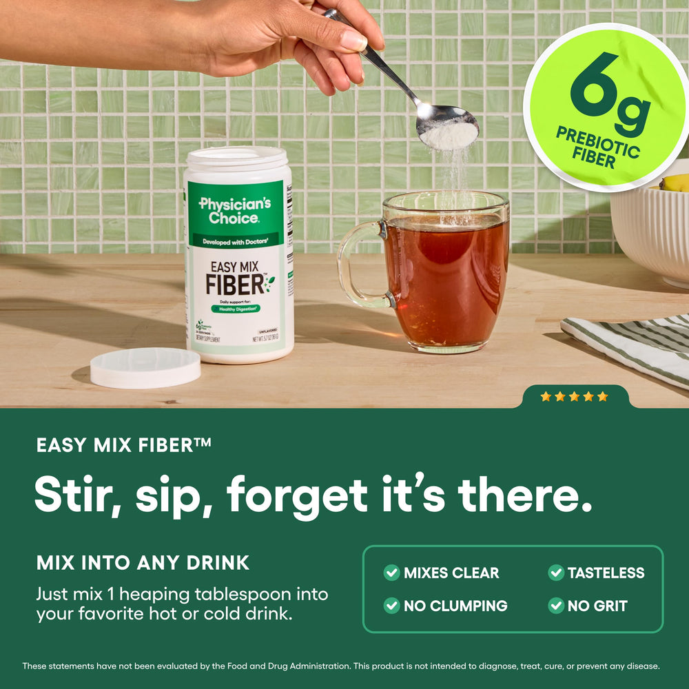 Smoothly dissolving unflavored fiber powder in liquid