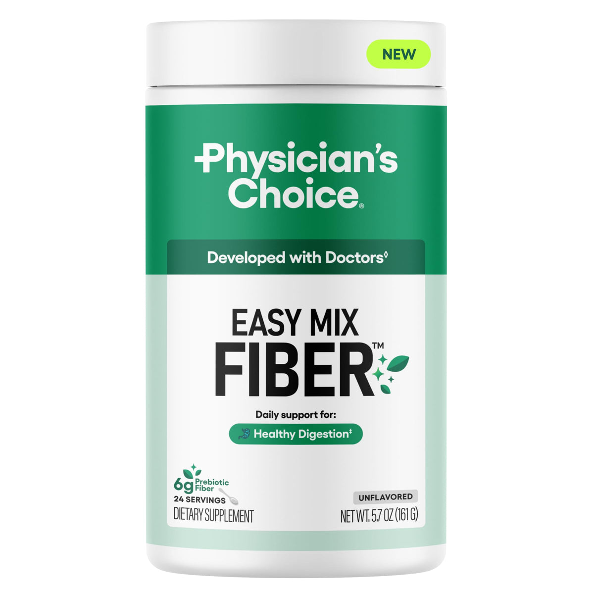 Physician's Choice Easy Mix Fiber unflavored 5.7oz box front view
