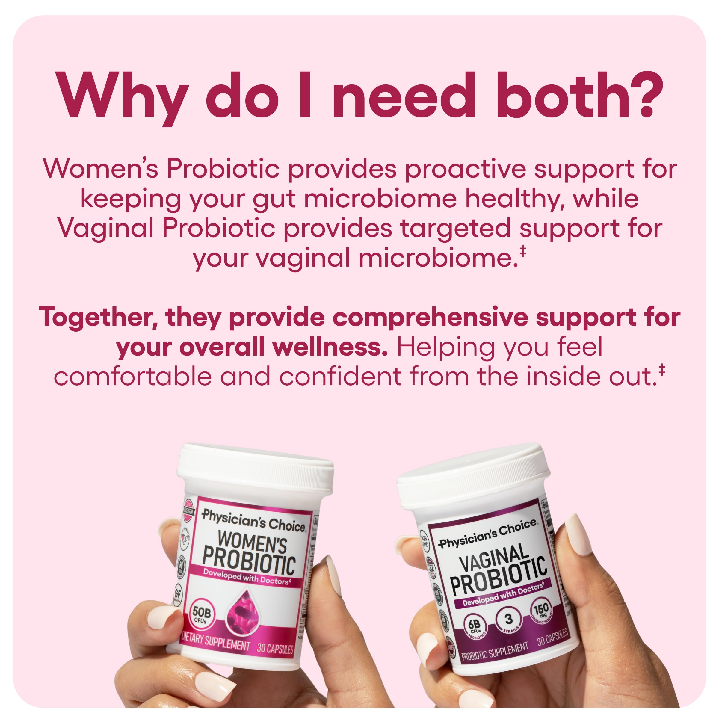 Women's probiotic bottle from the bundle