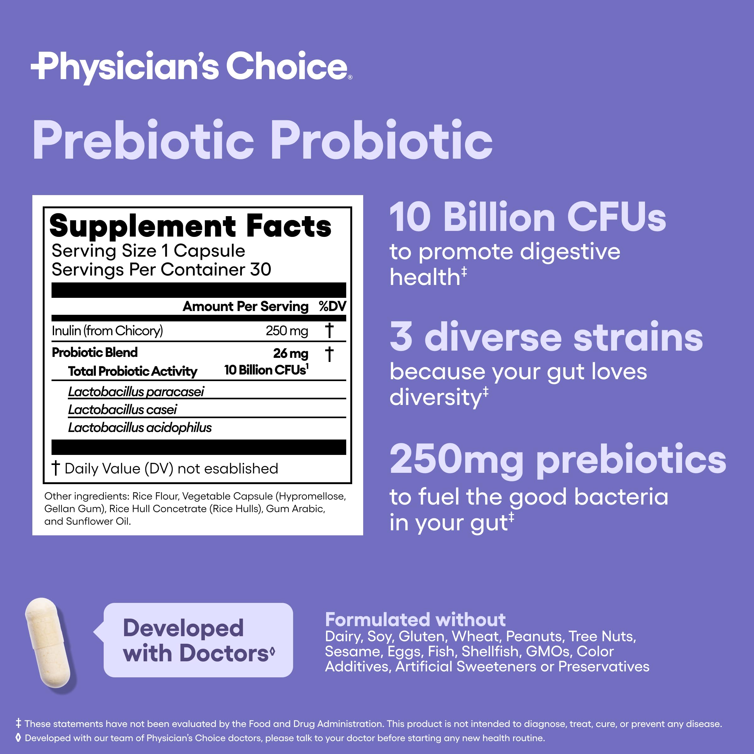 Packaging variations of Physician's CHOICE Prebiotic-Probiotic