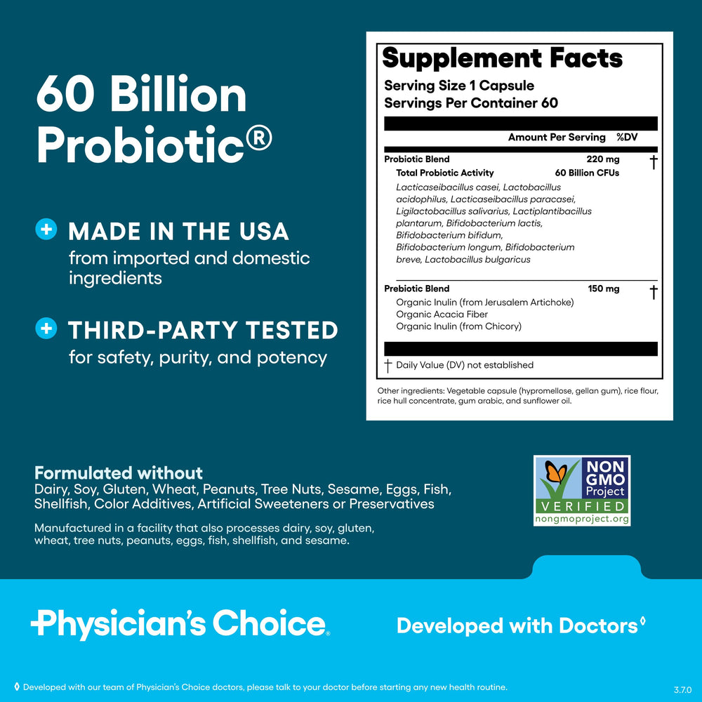 USA-made probiotic bottle with quality seals
