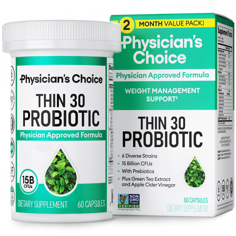Front view of Physician's CHOICE Probiotics 60-count bottle