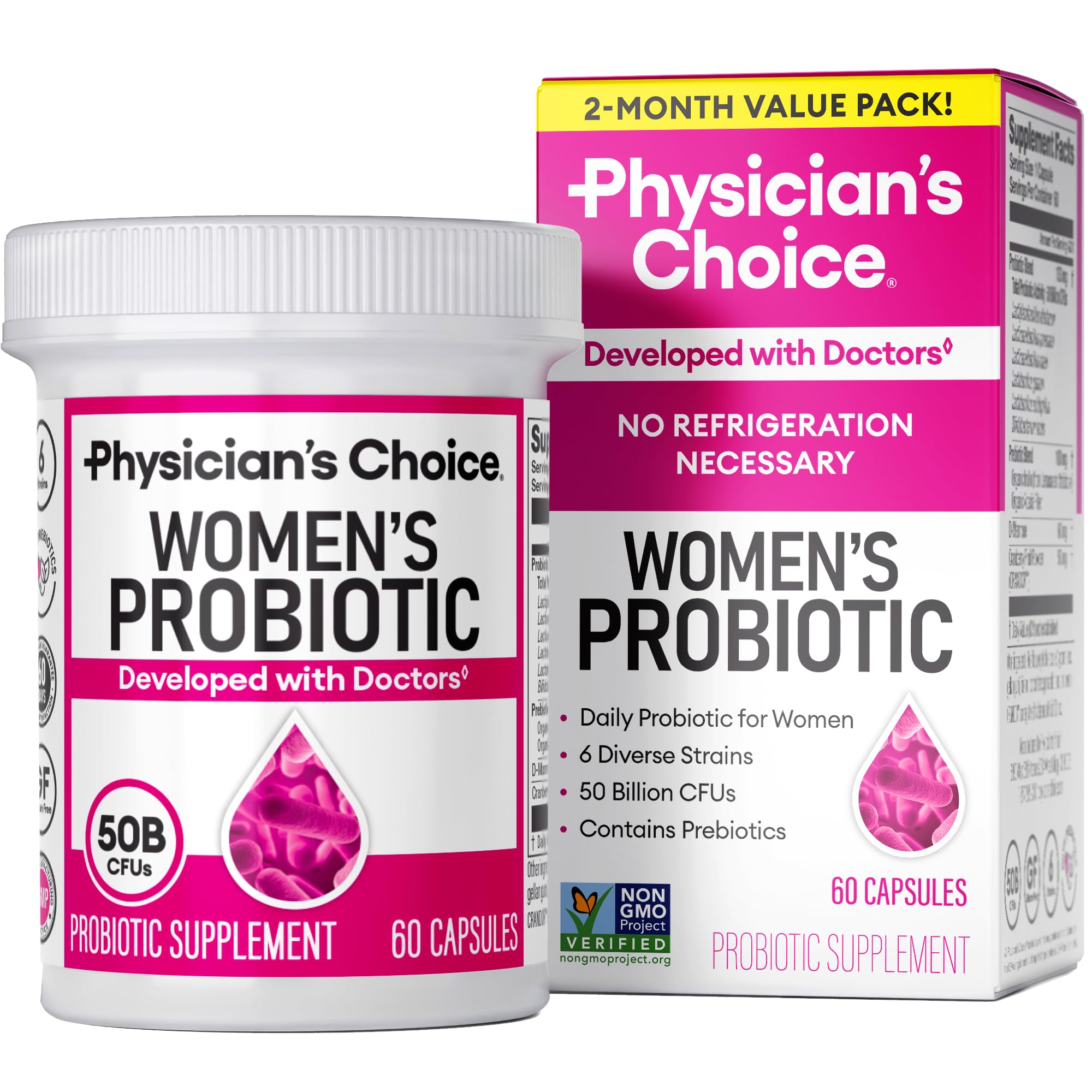 Bottle of Physician's Choice Probiotics with 60 capsules