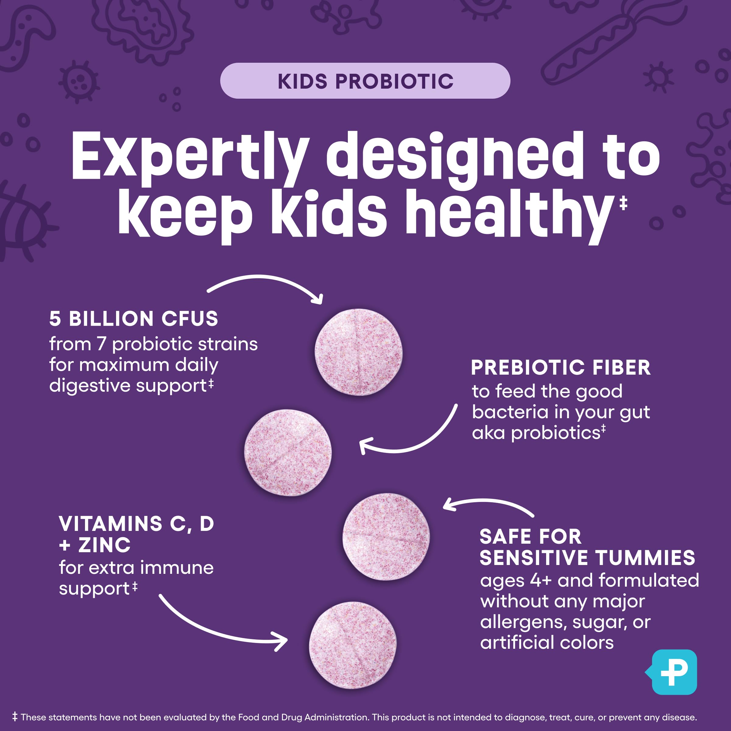 Probiotic formula with 7 strains and 5 billion CFUs for kids