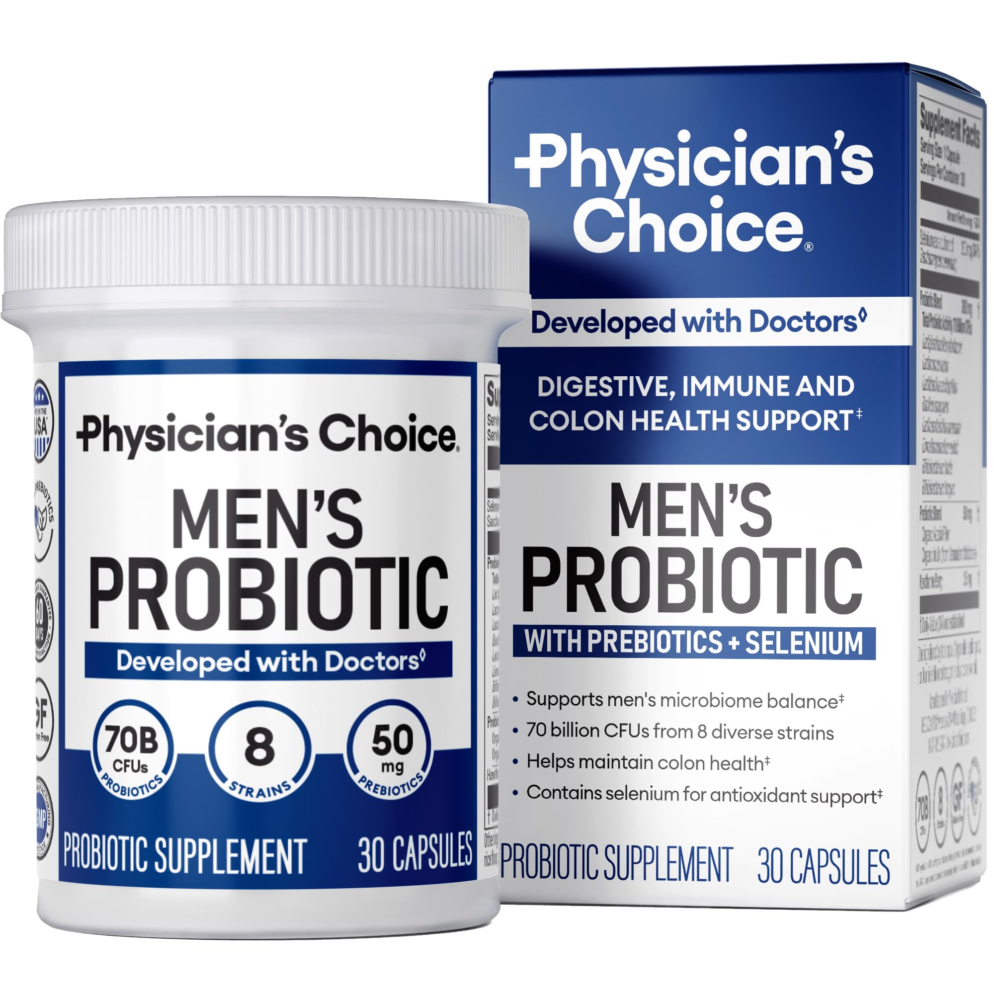 Physician's Choice Probiotics for Men bottle with 30-count label