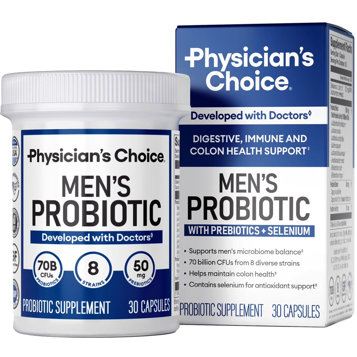 Physician's Choice Probiotics for Men bottle with 30-count label