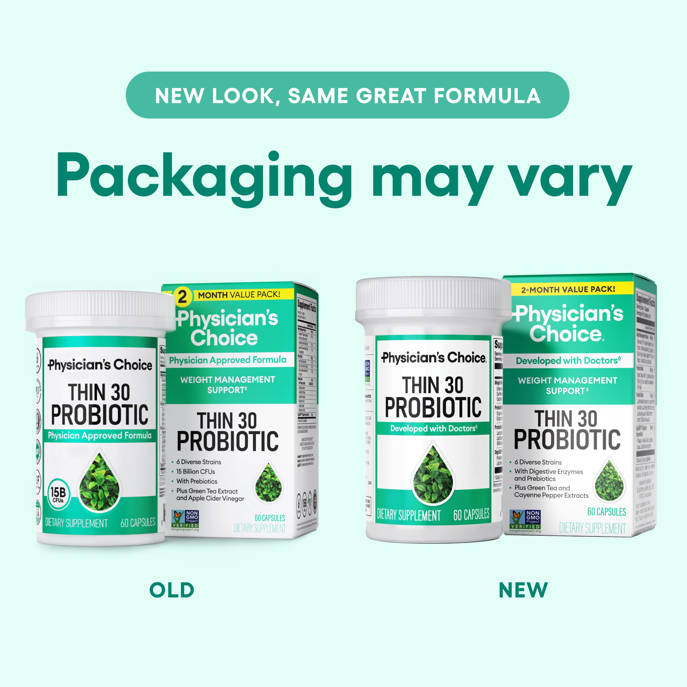 Packaging may vary for Physician's CHOICE Probiotics 60 count