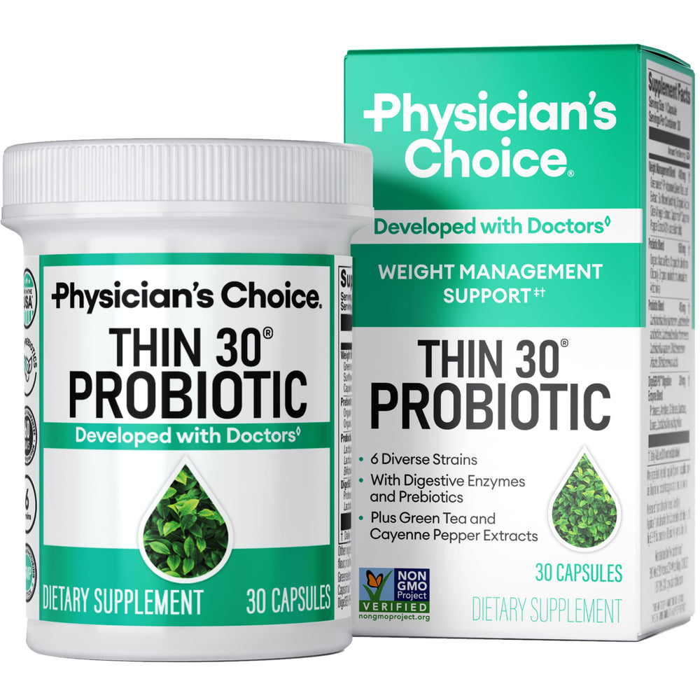 Physician's CHOICE Probiotics weight-management bottle supports daily balance and routine.