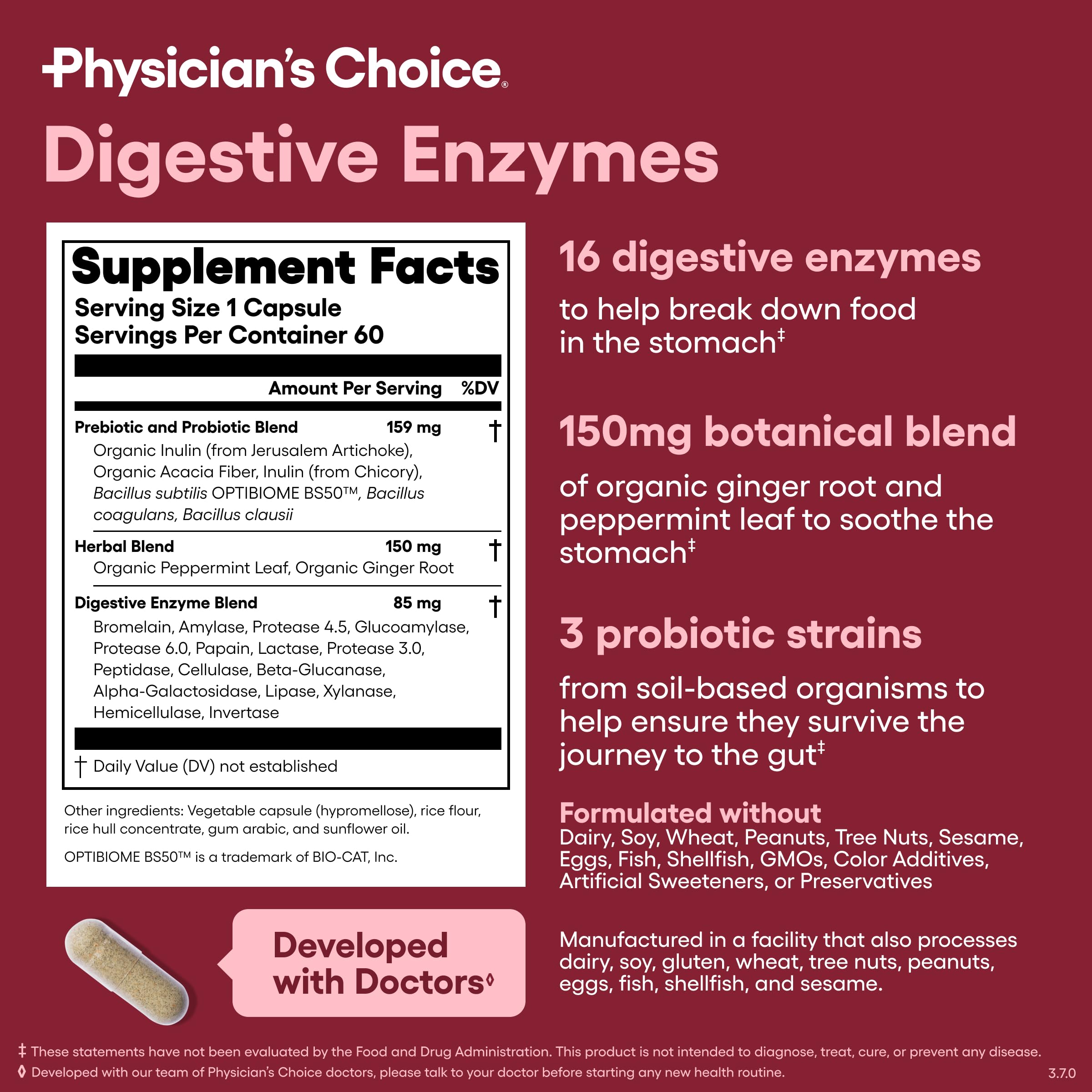 Physician's CHOICE science-backed formulation seal, reinforcing physician-reviewed digestive guidance.