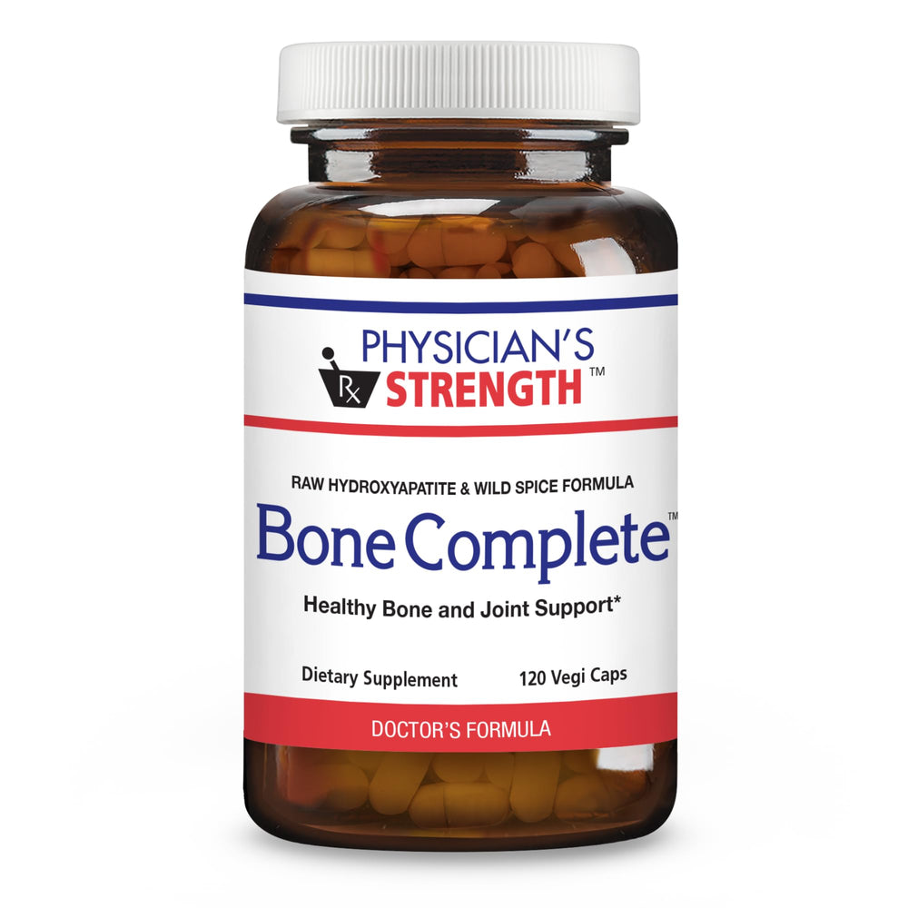 Front view of Physician's Strength Bone Complete bottle with 120 Vegi Capsules