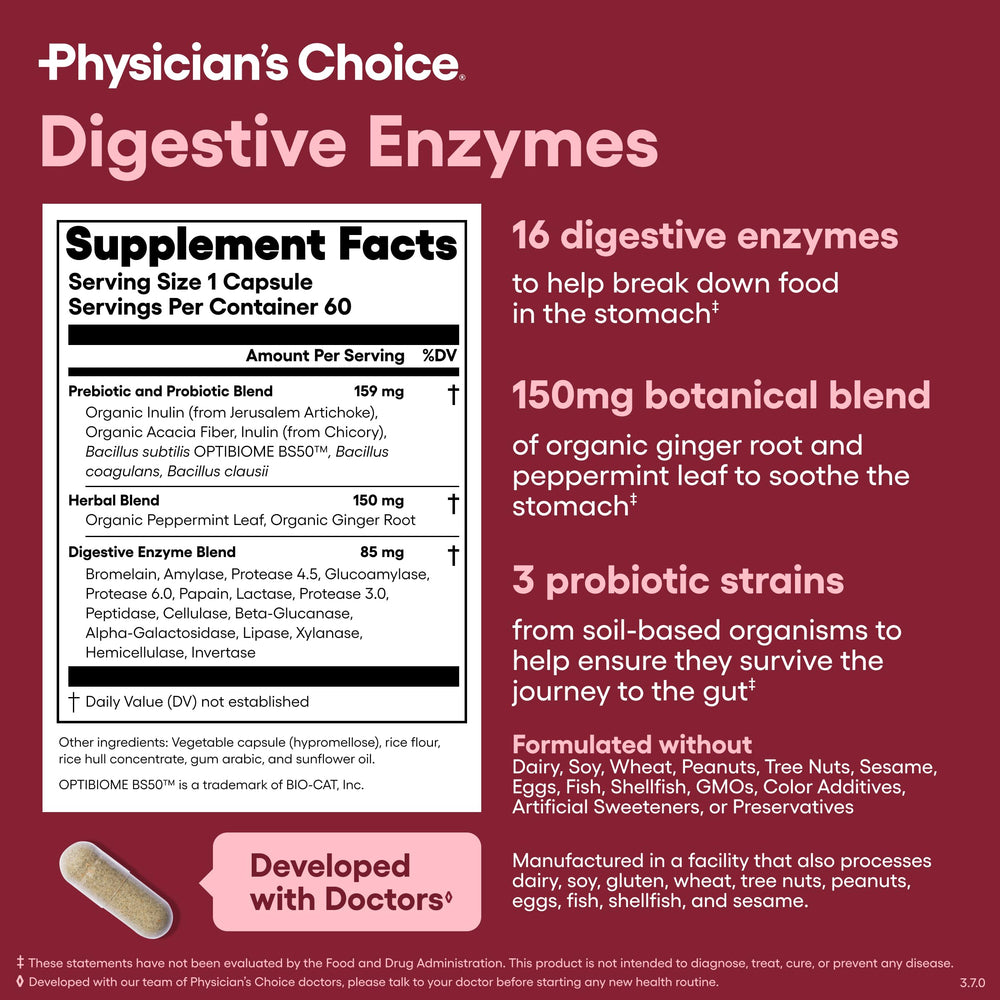 Packaging design for Physician's CHOICE Digestive Enzymes