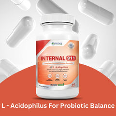 60-count bottle label detail for Internal 911