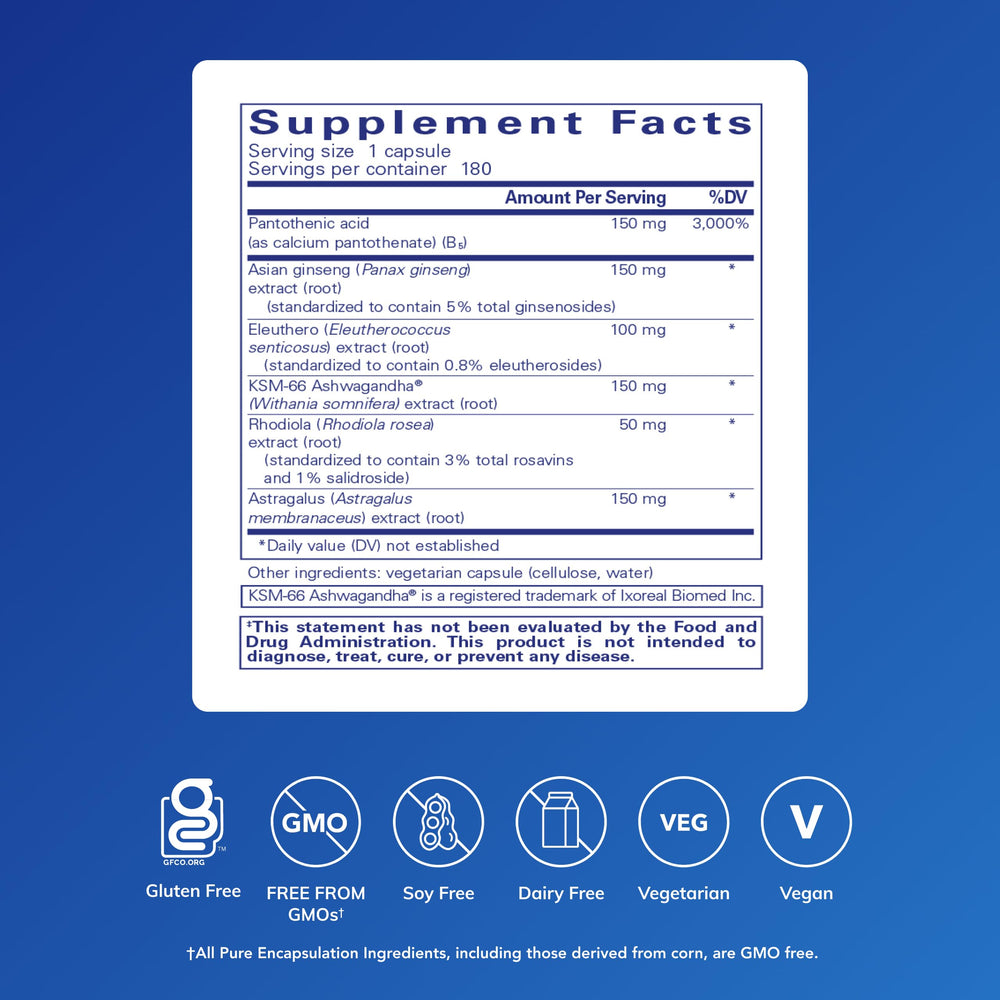 Phyto-ADR bottle with Panax ginseng and Eleutherococcus (eleuthero) adaptogens