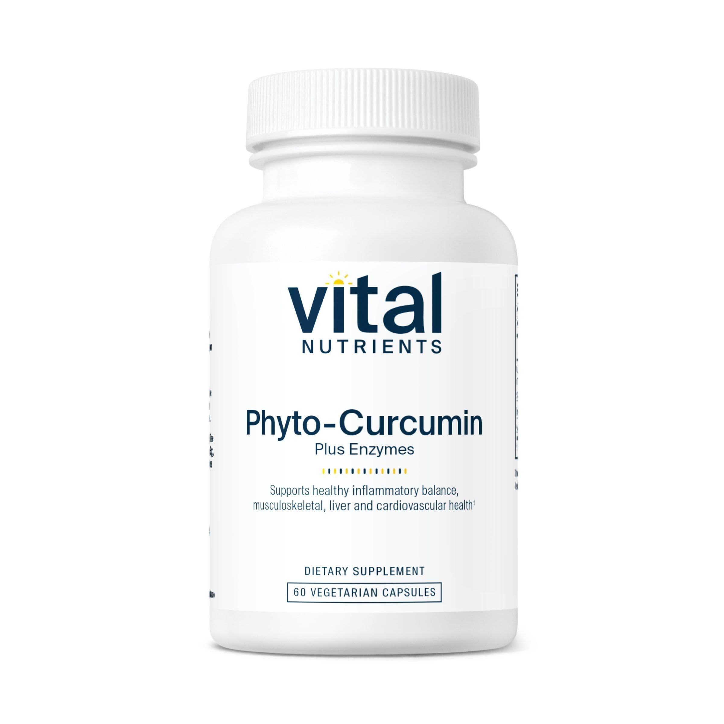 Vital Nutrients Phyto-Curcumin Plus Enzymes bottle and capsules