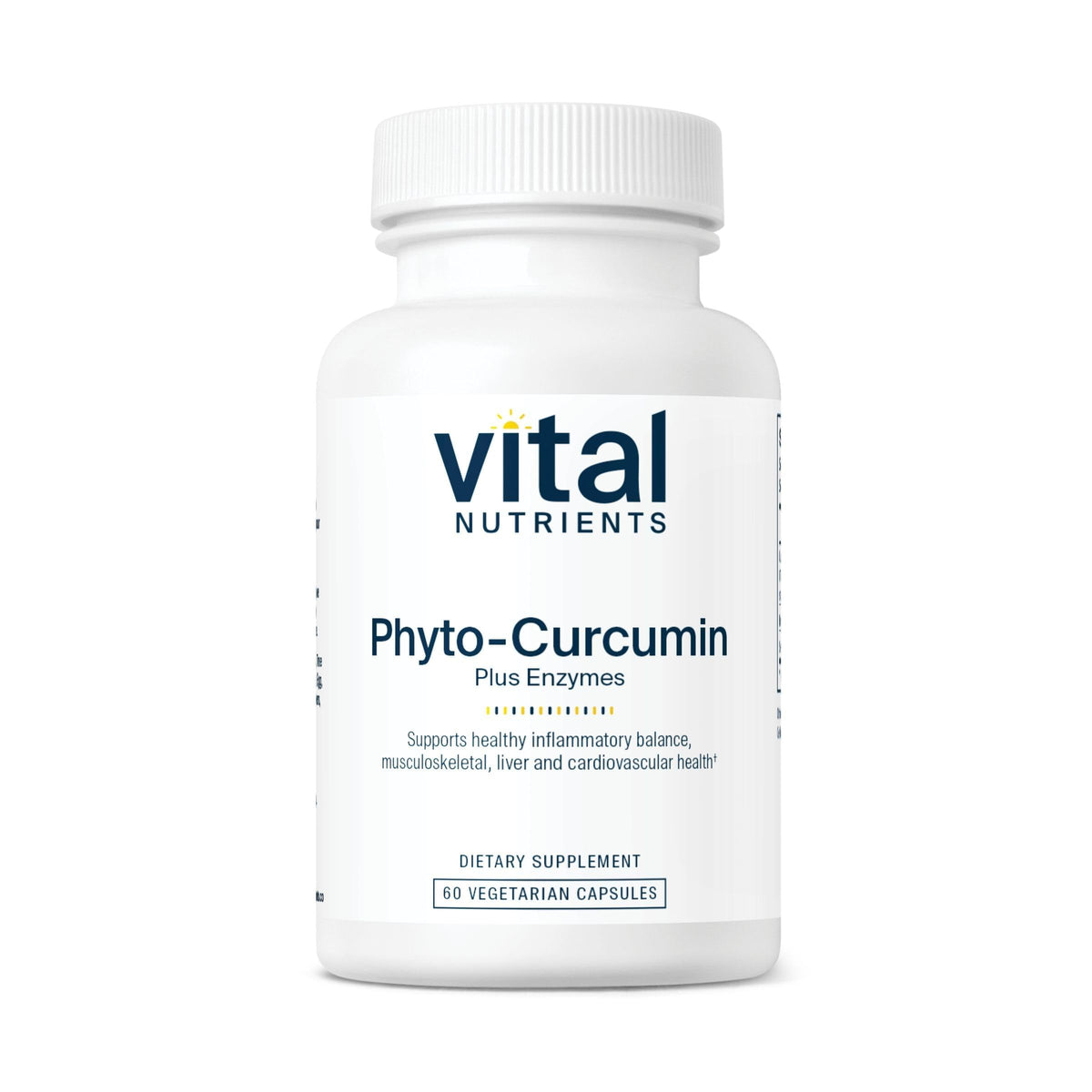 Vital Nutrients Phyto-Curcumin Plus Enzymes bottle and capsules