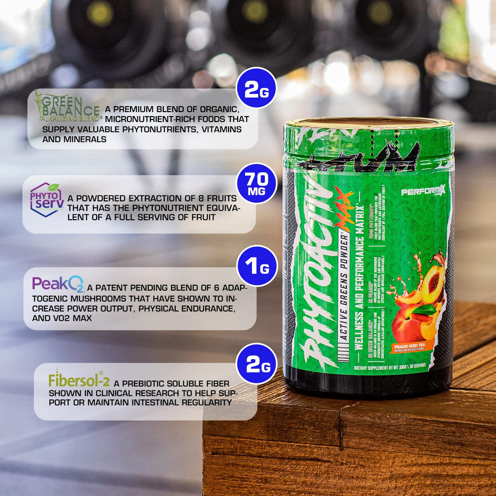 Nutrition facts panel for PhytoactivMax Active Greens