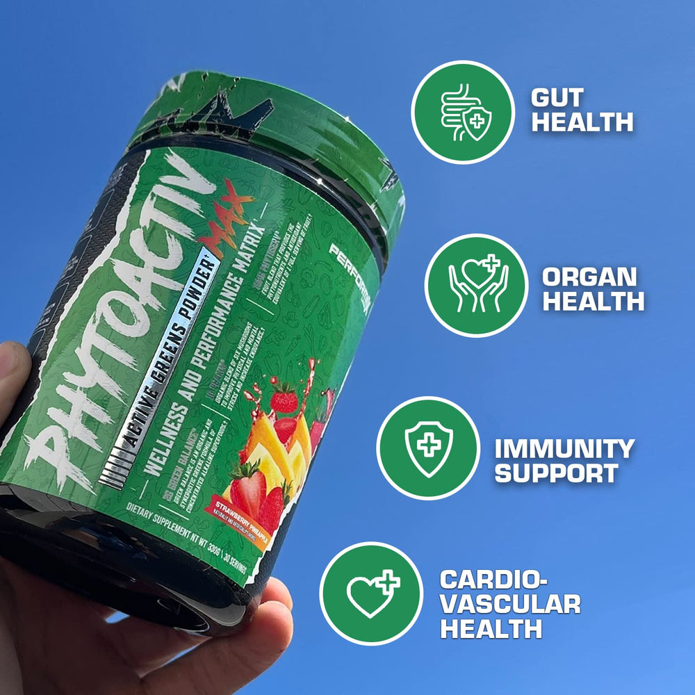 Serving scoop of PhytoactivMax Active Greens powder