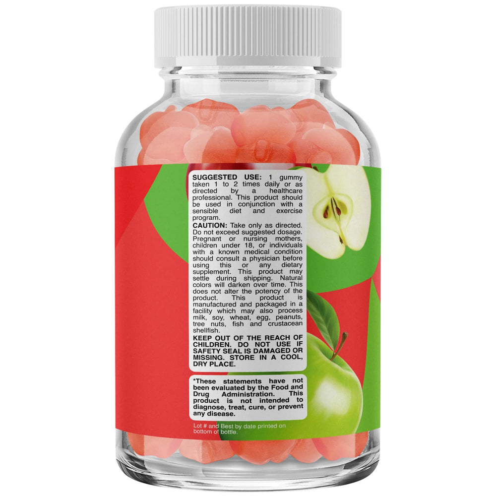 Phytoral ACV Gummies bottle closeup highlights natural ingredients and apple flavor.