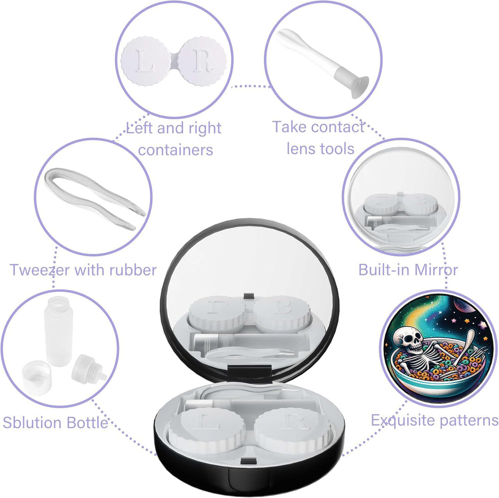 Solution bottle and accessories included with Piegricdiat contact case