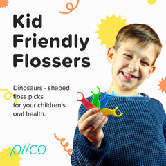 Close-up of Piico dual-line unflavored floss for kids