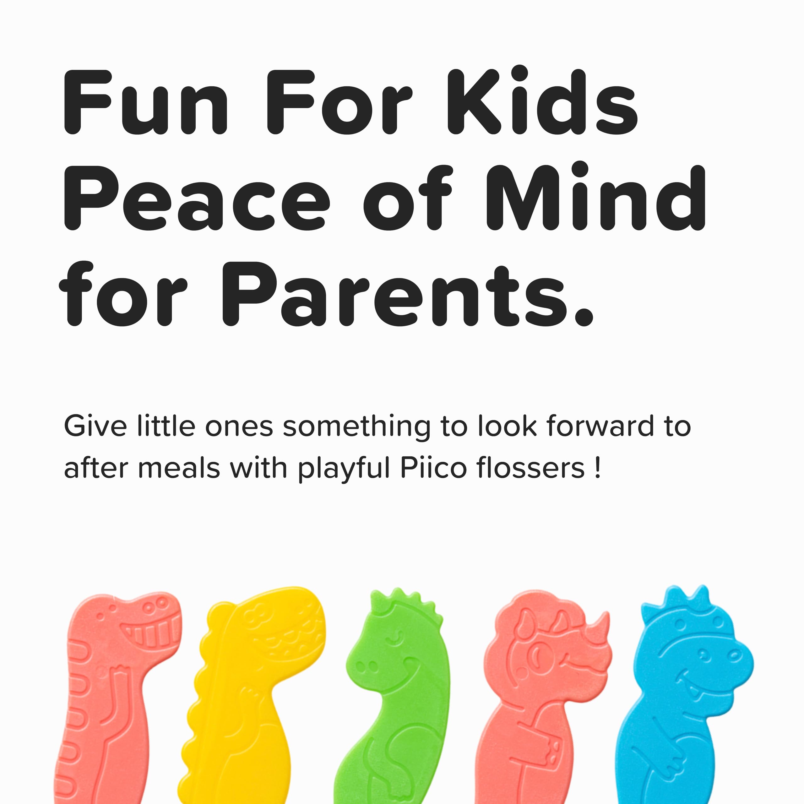 Piico unflavored unwaxed floss in dental picks for kids