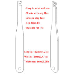 Close-up of 304 stainless steel material of the piklip floss holder
