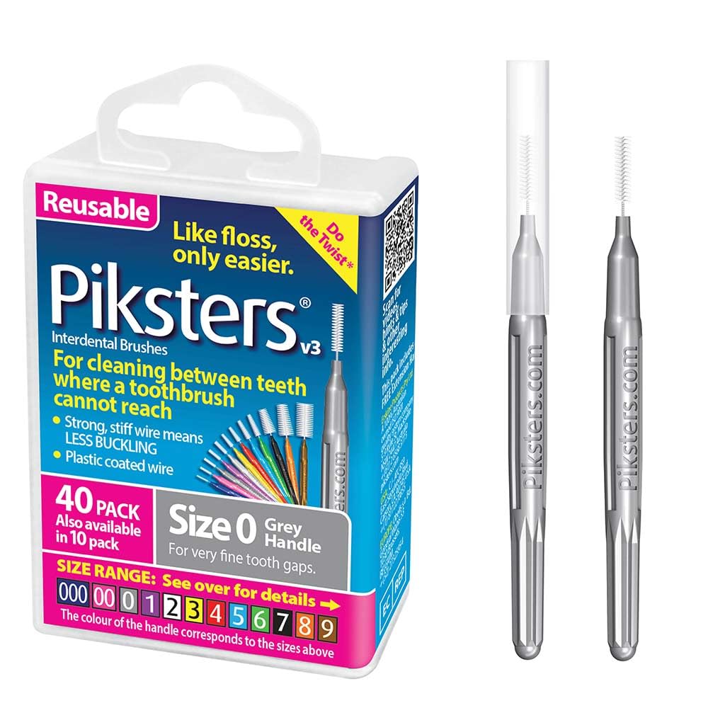 Piksters 40-pack Size 0 interdental brushes for very tight gaps