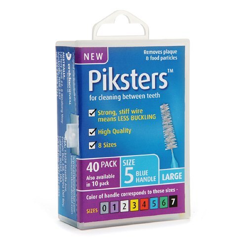 Piksters Interdental Brushes Size 5 – 40 ea, soft head for gentle cleaning between teeth