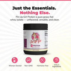Ingredients close-up showing ultra-refined whey isolate