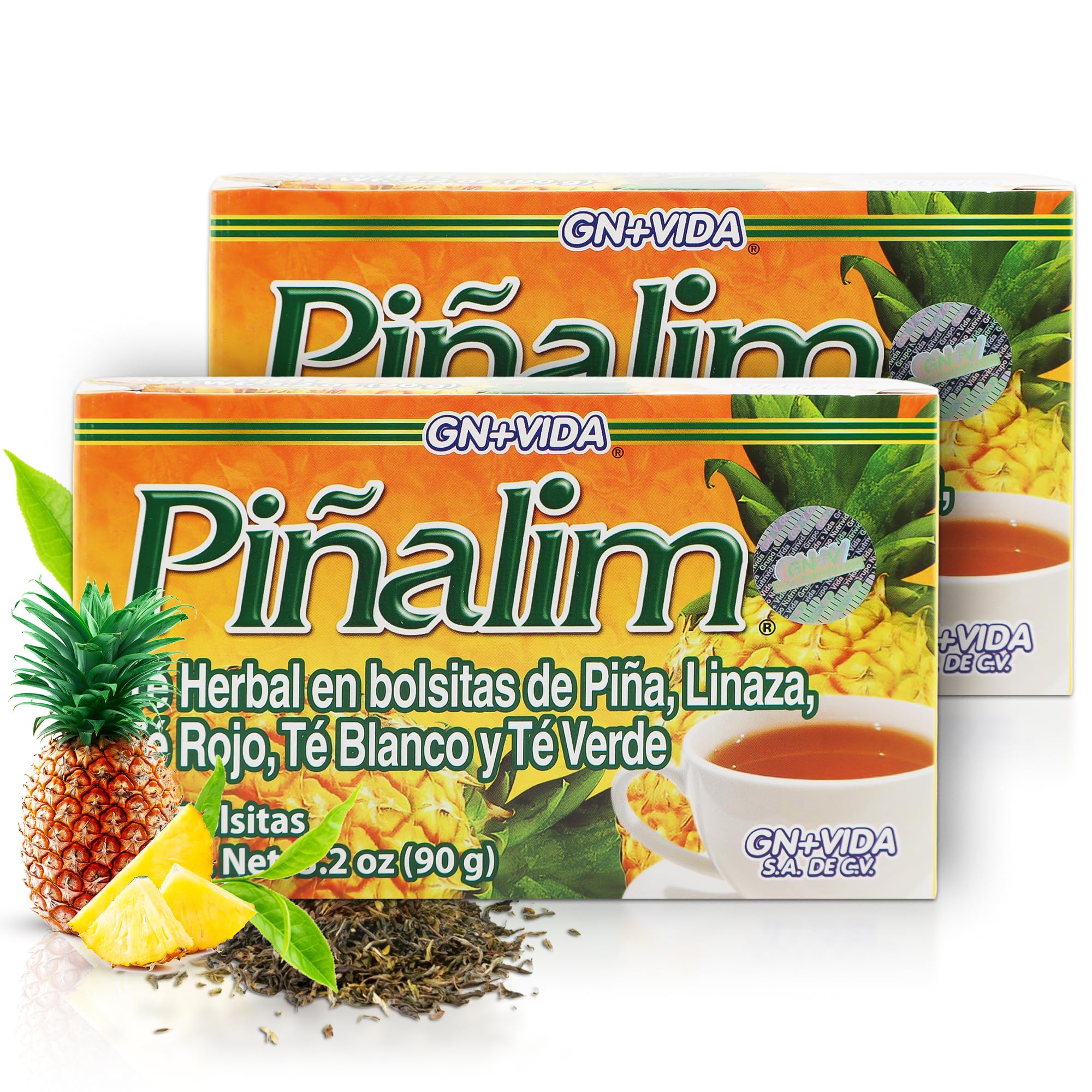 PIÑALIM GN+ VIDA twin-pack box supports a convenient nightly detox routine.