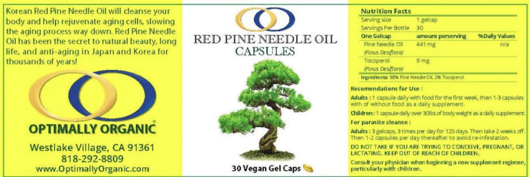 Label detailing vegan gel capsules and USA-made