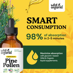 Close-up of 600 mg pine pollen extract per serving