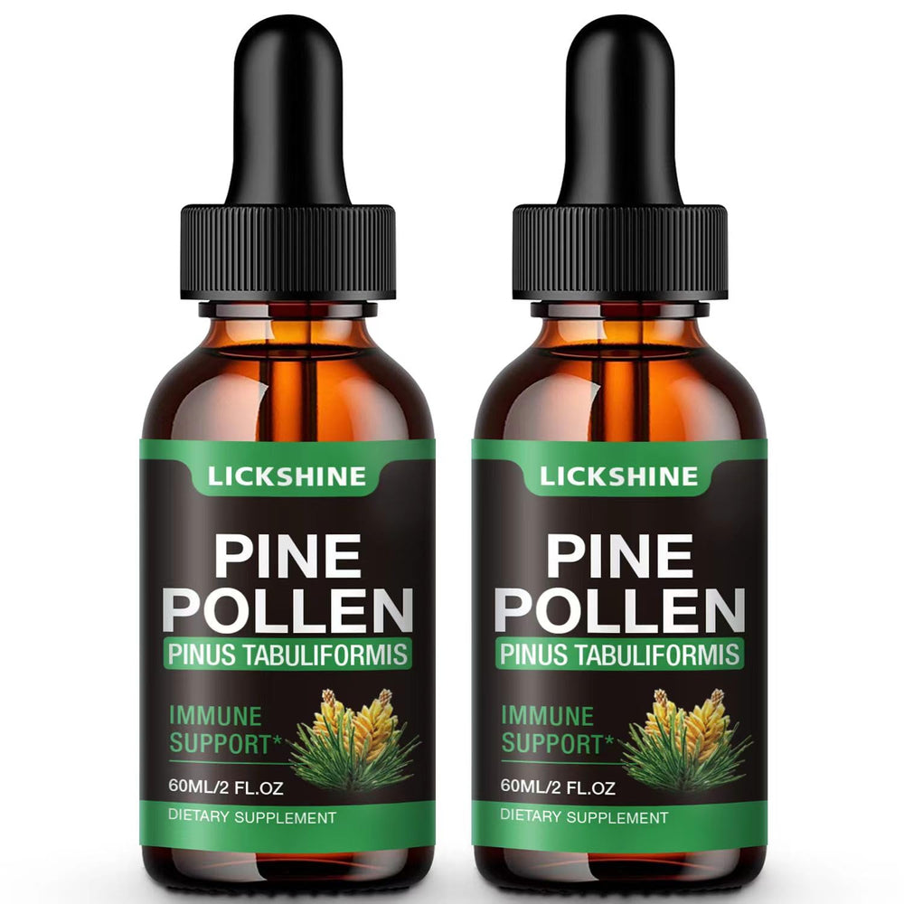 2 Pack Pine Pollen Tincture bottles with dropper - 4 Fl Oz each