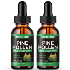 2 Pack Pine Pollen Tincture bottles with dropper - 4 Fl Oz each