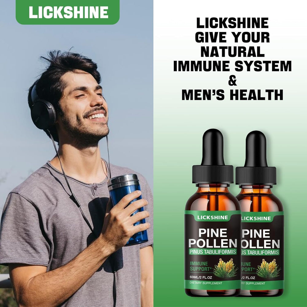 Lifestyle concept: immune support with pine pollen drops
