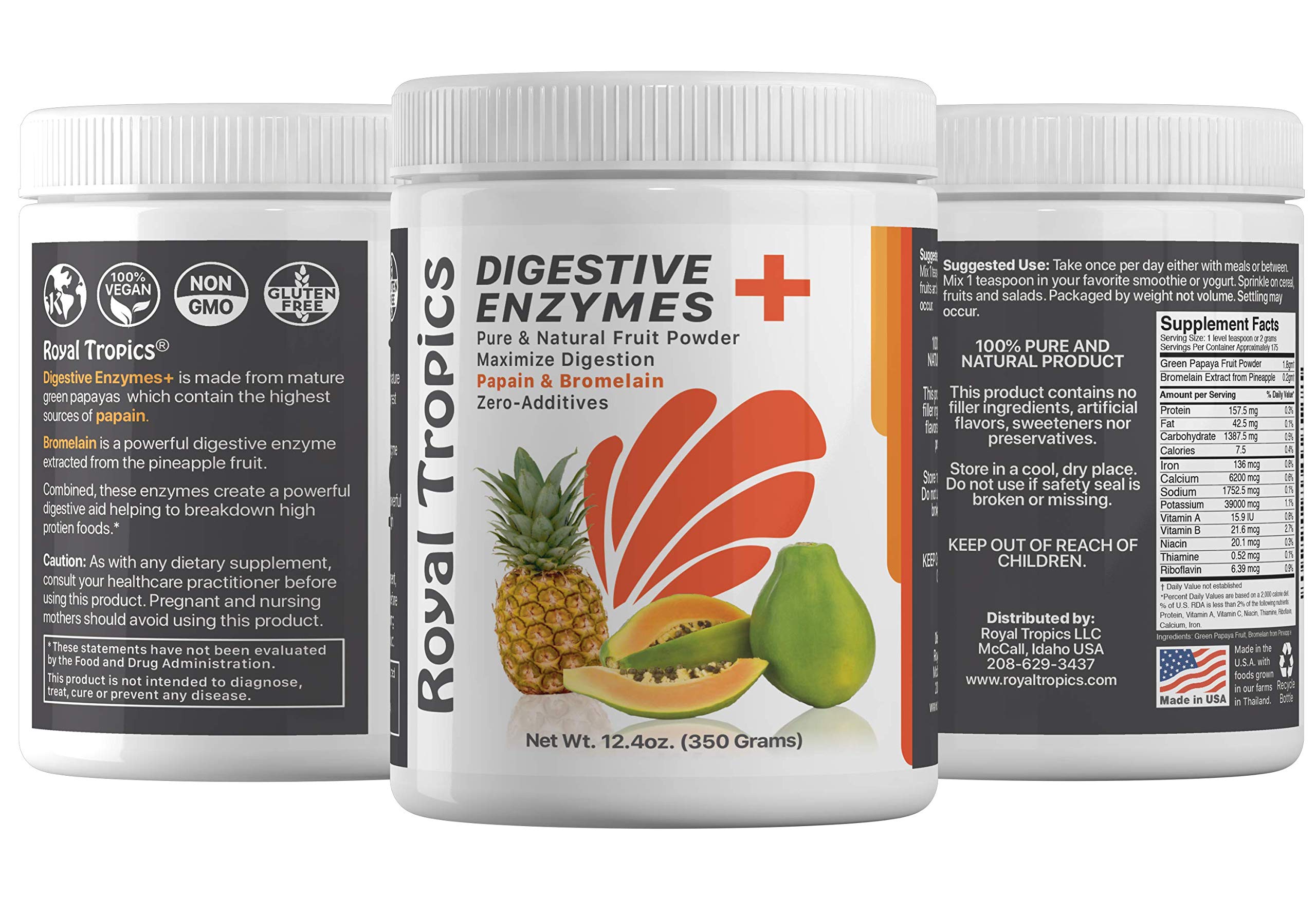 Close-up of pineapple bromelain supplement label