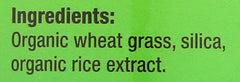 Nutrition facts label for Pines Organic Wheat Grass Tablets