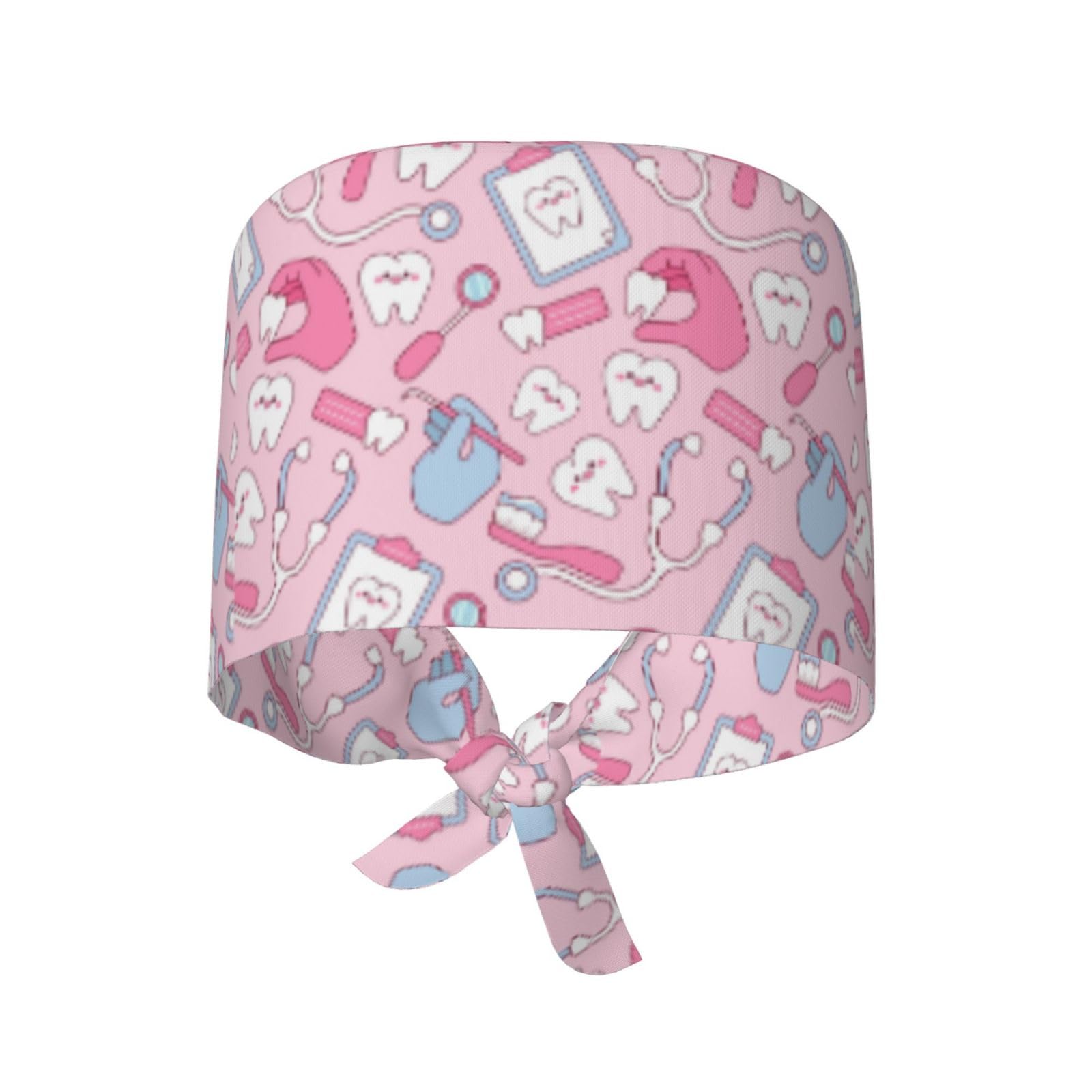 Pink head covering for healthcare staff