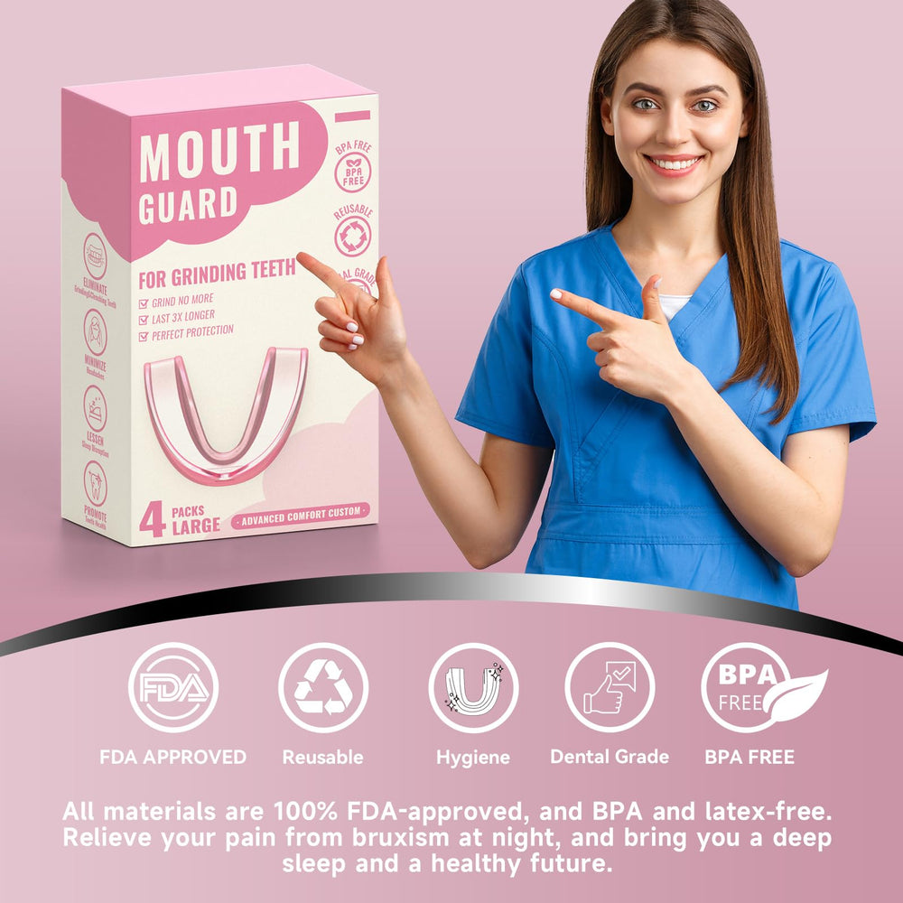 Pink mouth guard with storage case