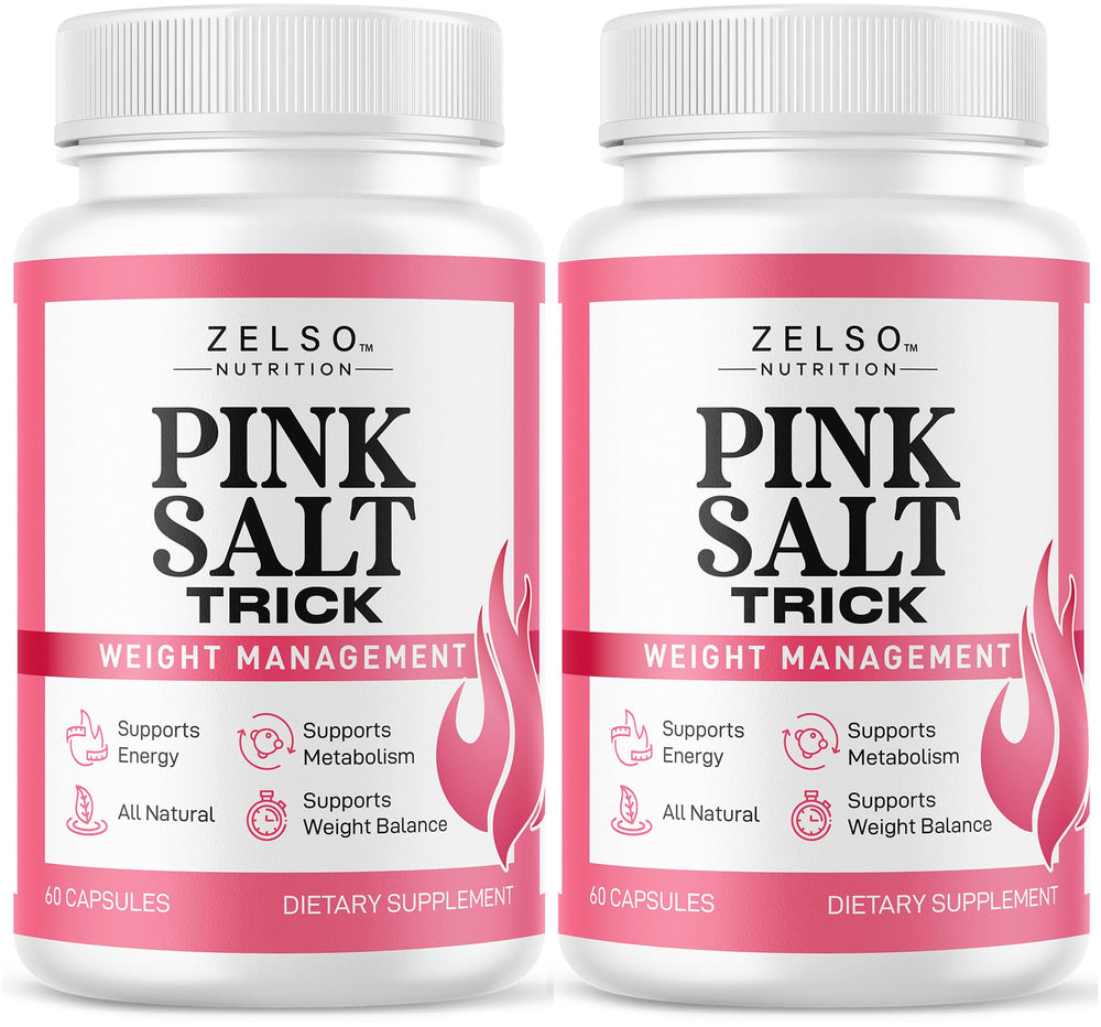 Two-pack Pink Salt Trick capsules bottle